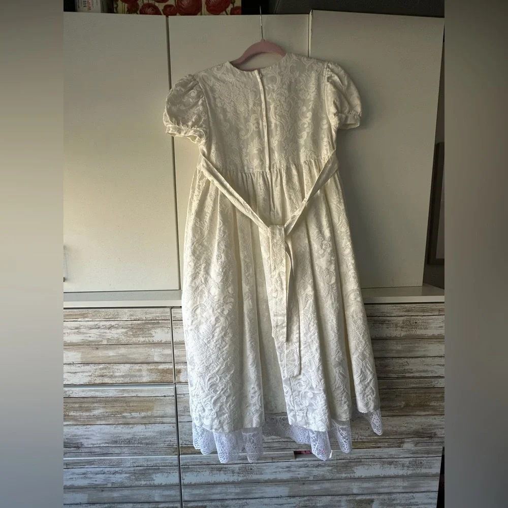 Vintage Jessica McClintock Cream Lace Kids Dress